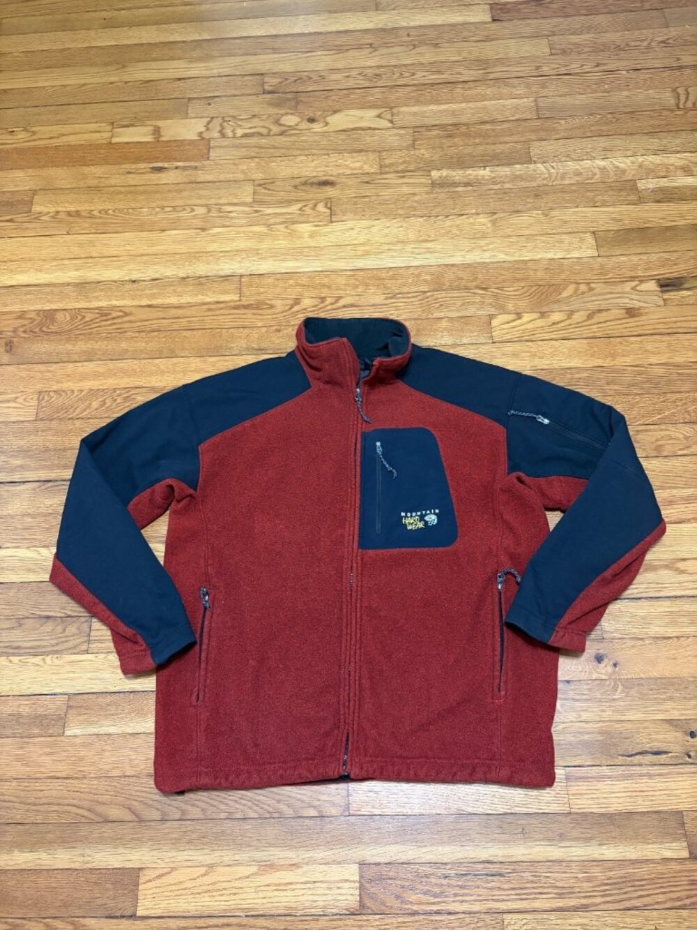 Mountain Hardwear Mens Monkey Man Fleece Full Zip Jacket Size XL Red Outdoor